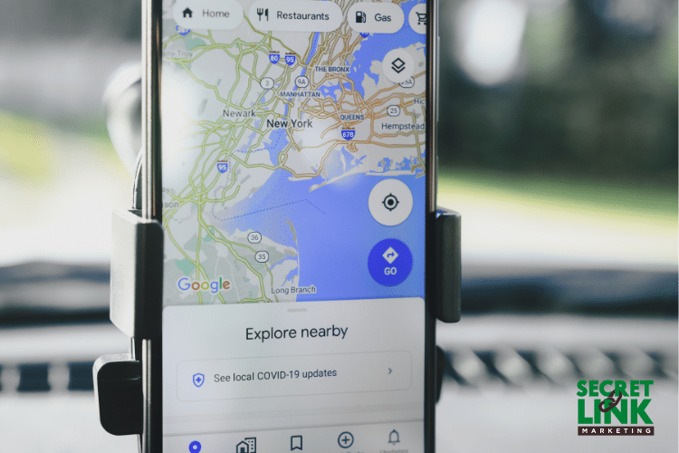 Phone showing  Google Maps